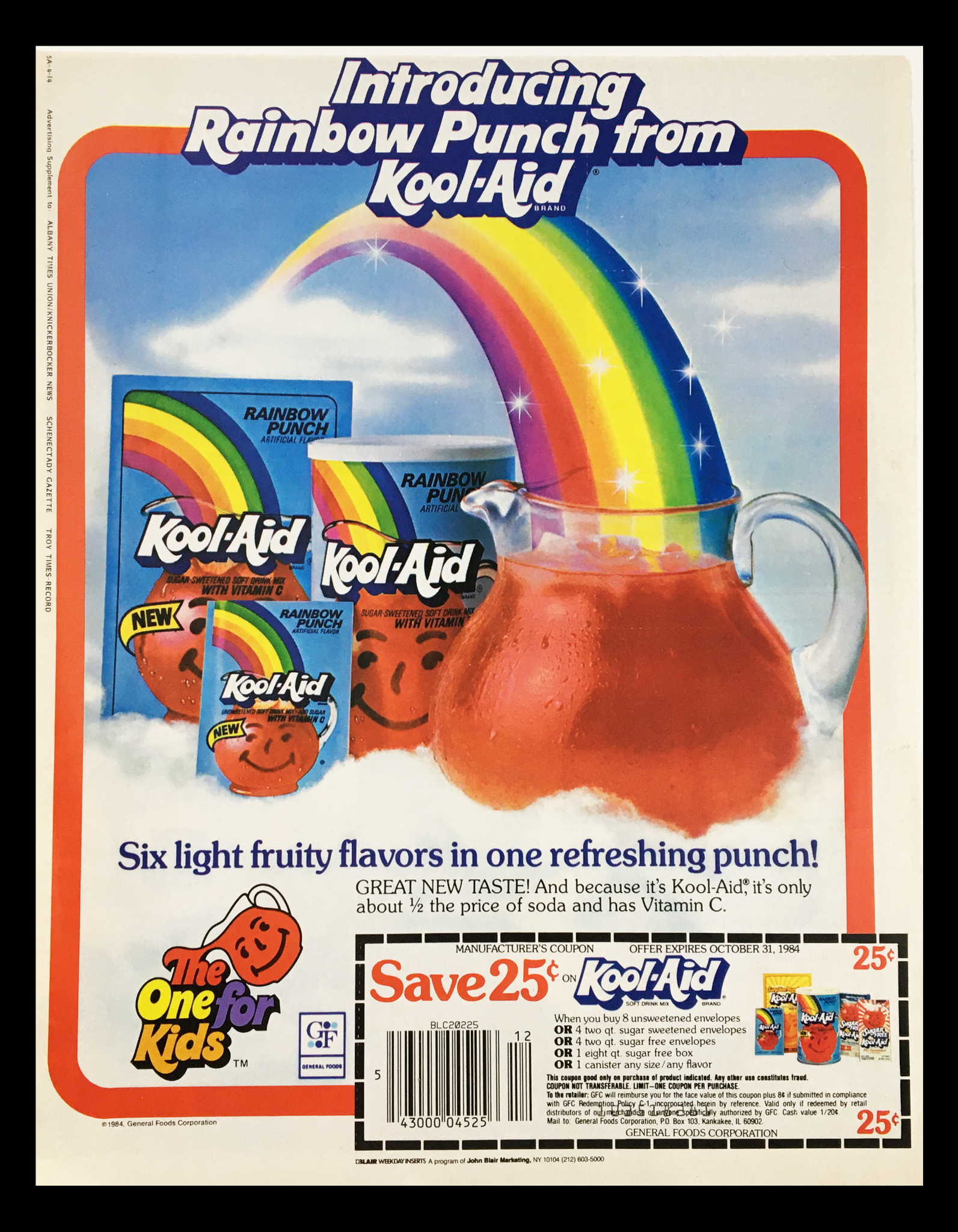 1984 Kool-Aid Rainbow Punch Juice Circular Coupon Advertisement