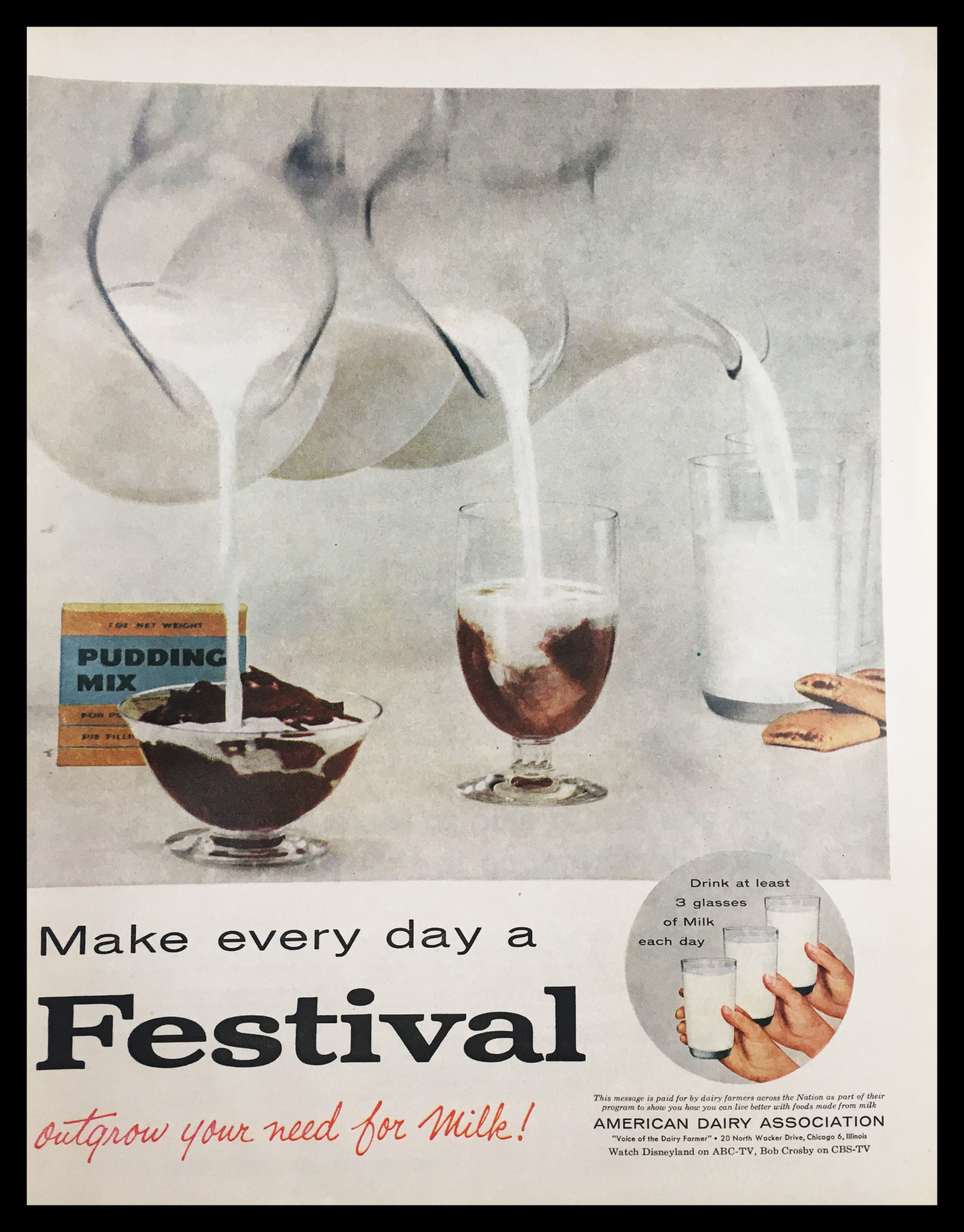 1955 Festival Milk American Dairy Association Vintage Print Ad