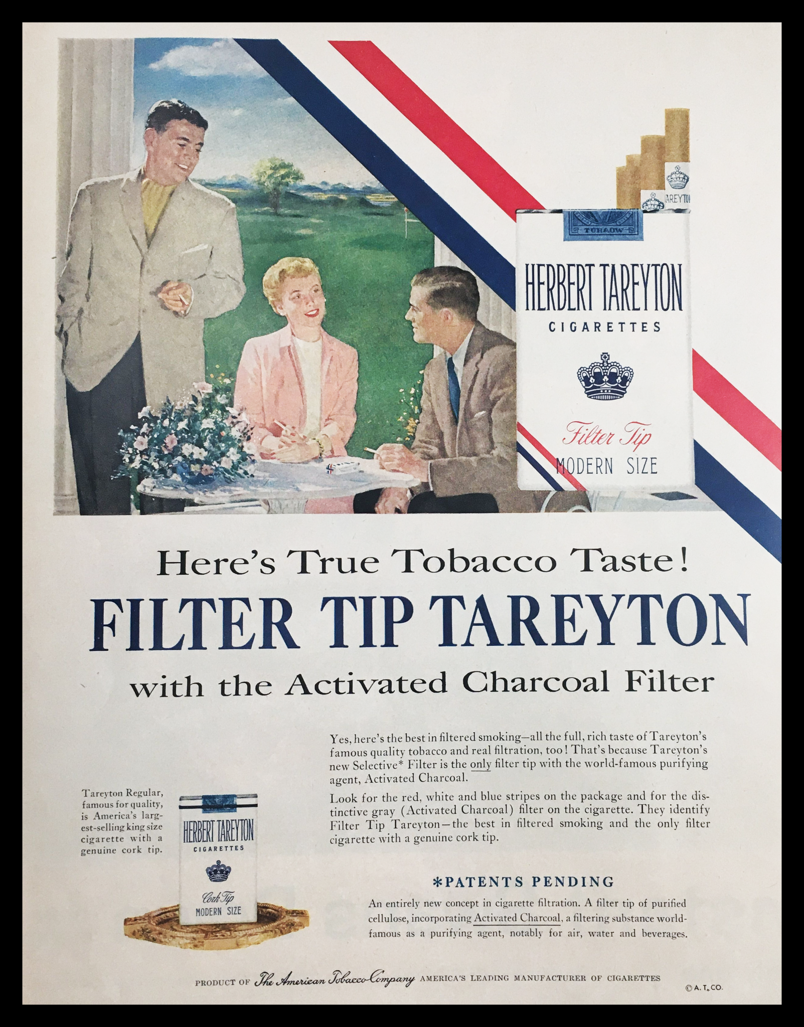 1955 Herbert Tareyton Cigarettes Filter Tip Vintage Print Ad