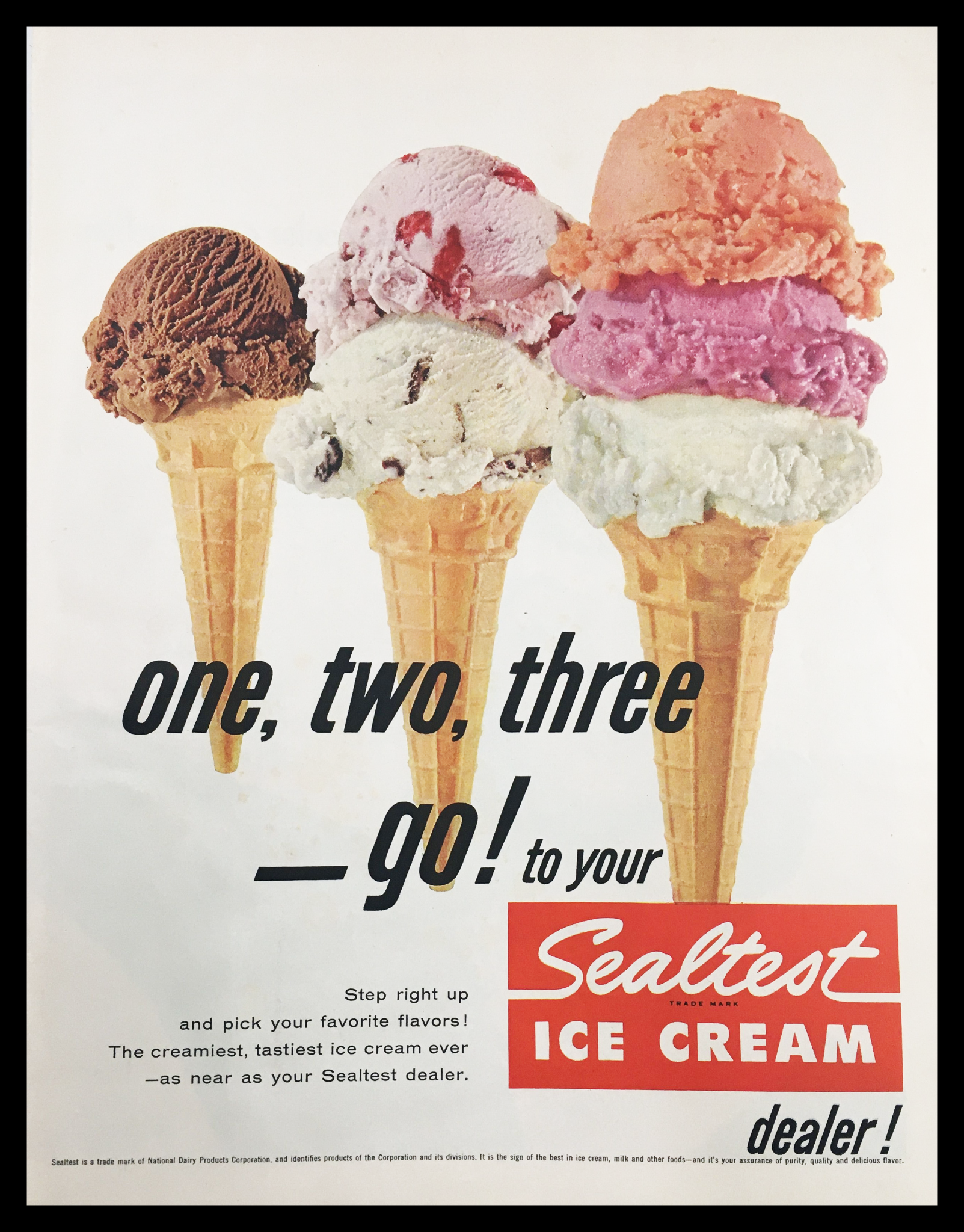 1955 Sealtest Trade Mark Ice Cream Vintage Print Ad