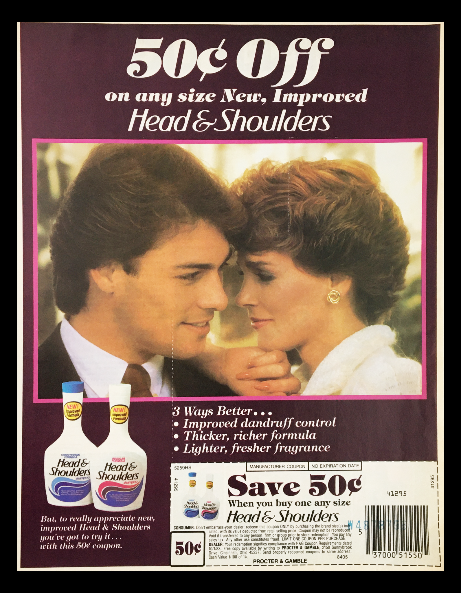 1985 Head & Shoulders Shampoo Circular Coupon Advertisement