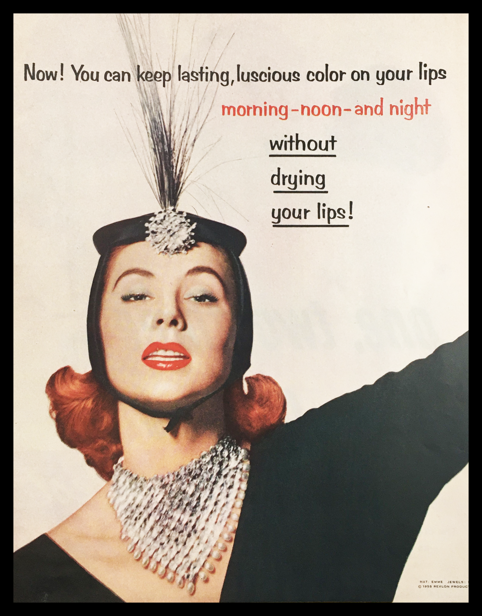 1955 Revlon Morning-Noon-Night Lipstick Vintage Print Ad