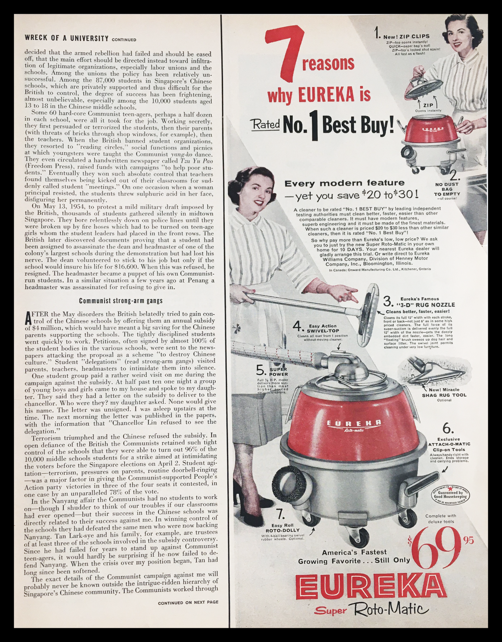 1955 Eureka Super Roto-Matic Vintage Print Ad