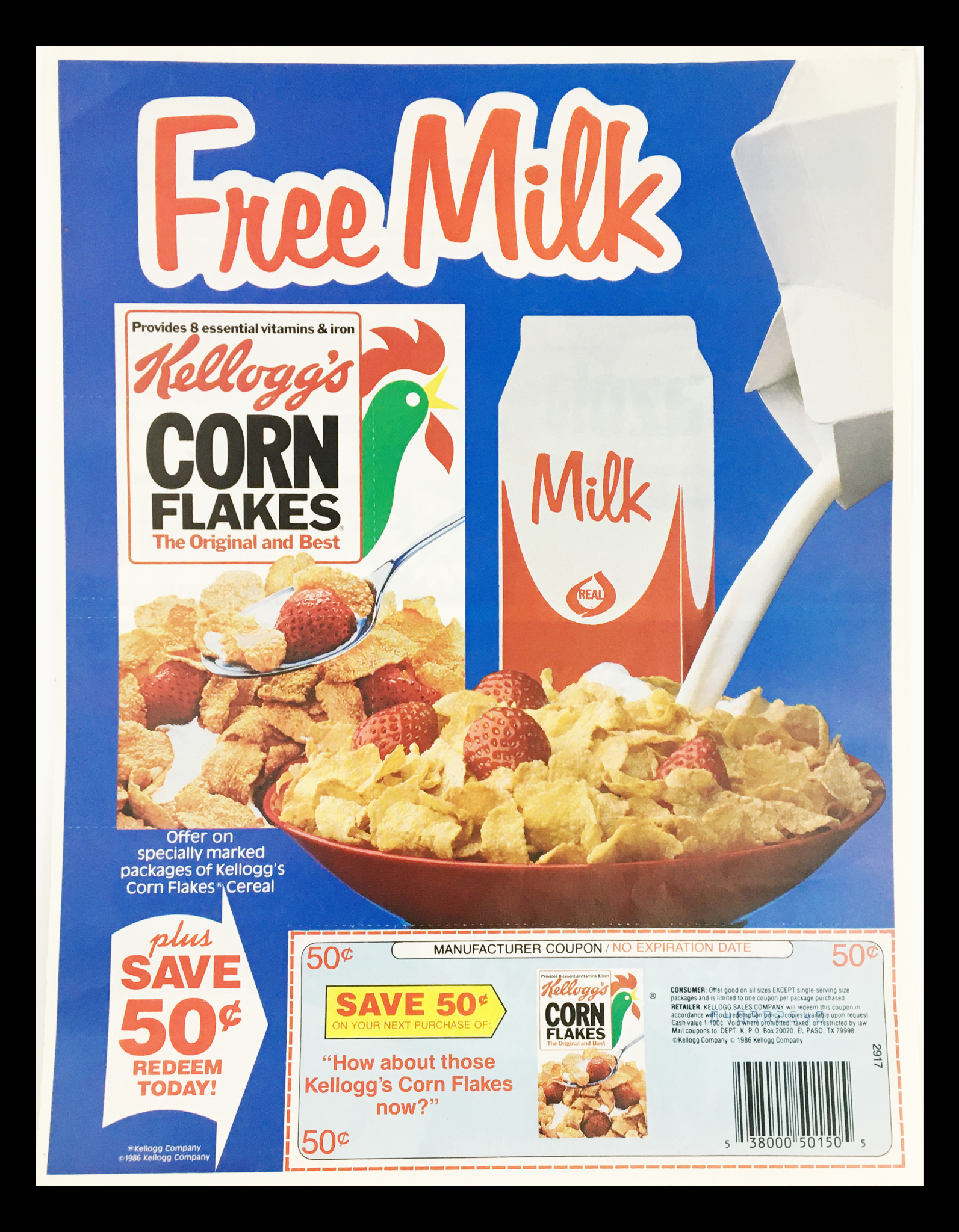 1985 Kellogg's Corn Flakes The Original Cereals Circular Coupon Advertisement