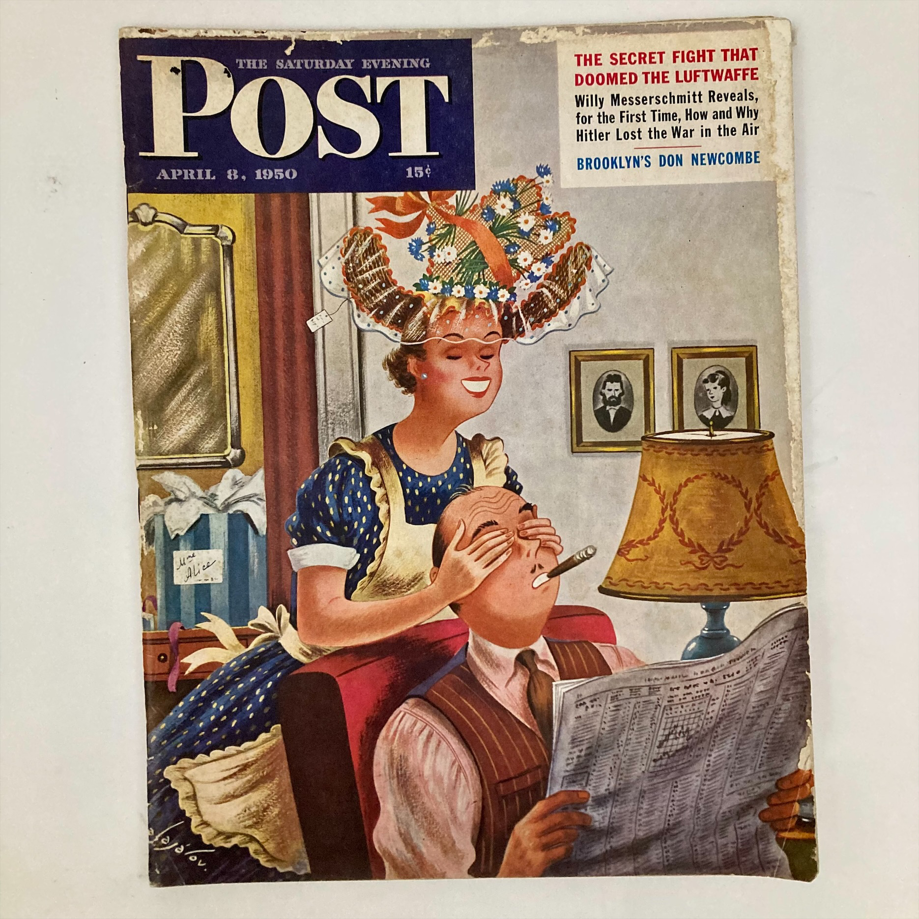 Saturday Evening Post Magazine April 8 1950 Illustrated Cover Alajalov