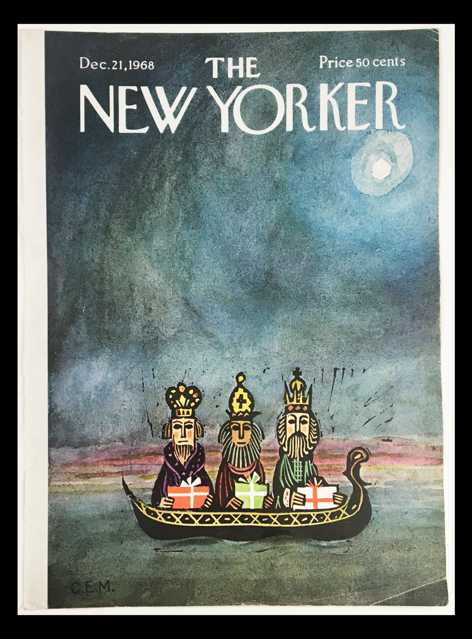 COVER ONLY The New Yorker December 21 1968 Full Cover Theme by Charles E. Martin