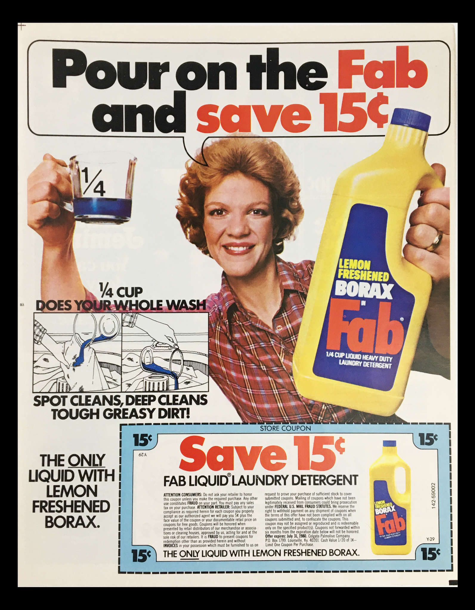 1980 Lemon Freshened Borax in Fab Circular Coupon Advertisement