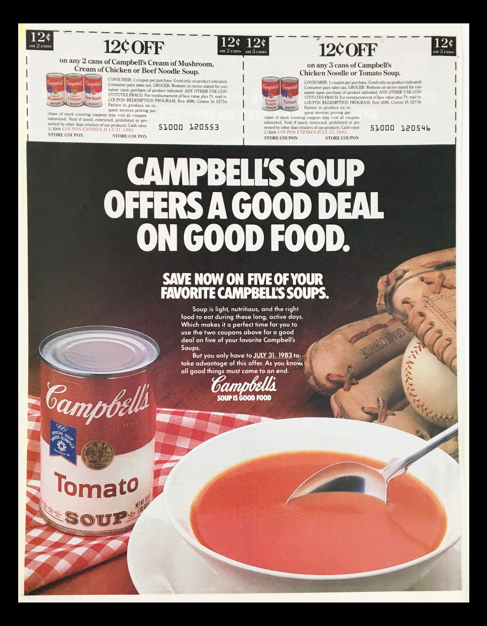 1983 Campbell's Tomato Soup Circular Coupon Advertisement