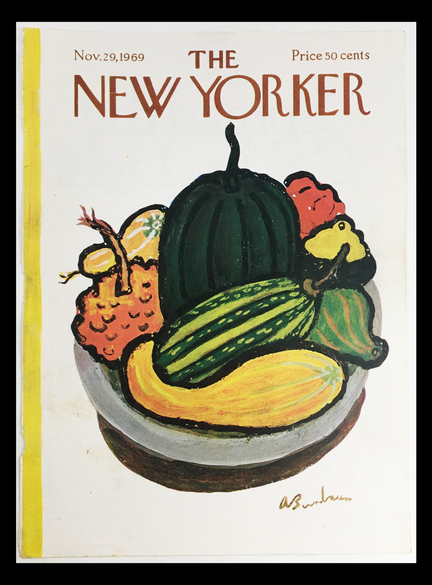 COVER ONLY The New Yorker November 29 1969 Full Cover Theme by Abe Birnbaum