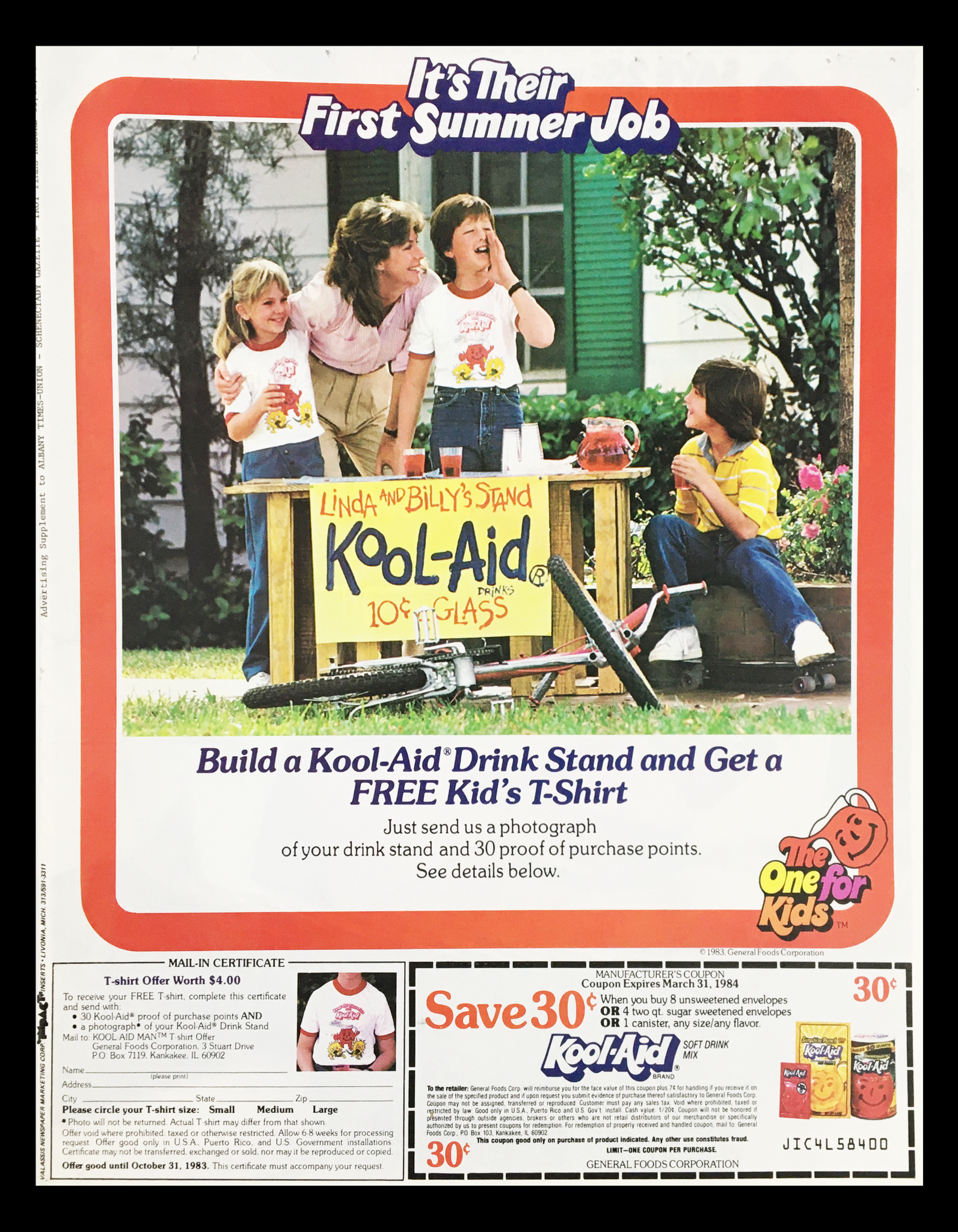 1984 Kool-Aid Drink Stand Circular Coupon Advertisement