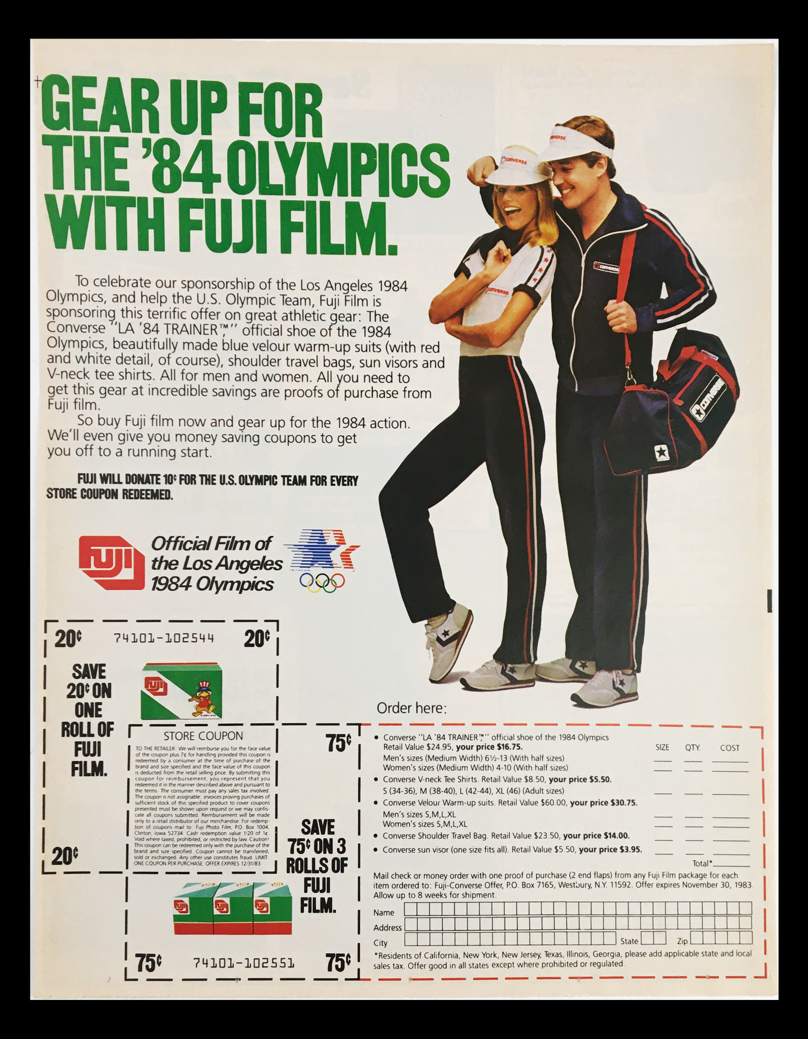 1984 The '84 Olympics with Fuji Film Circular Coupon Advertisement