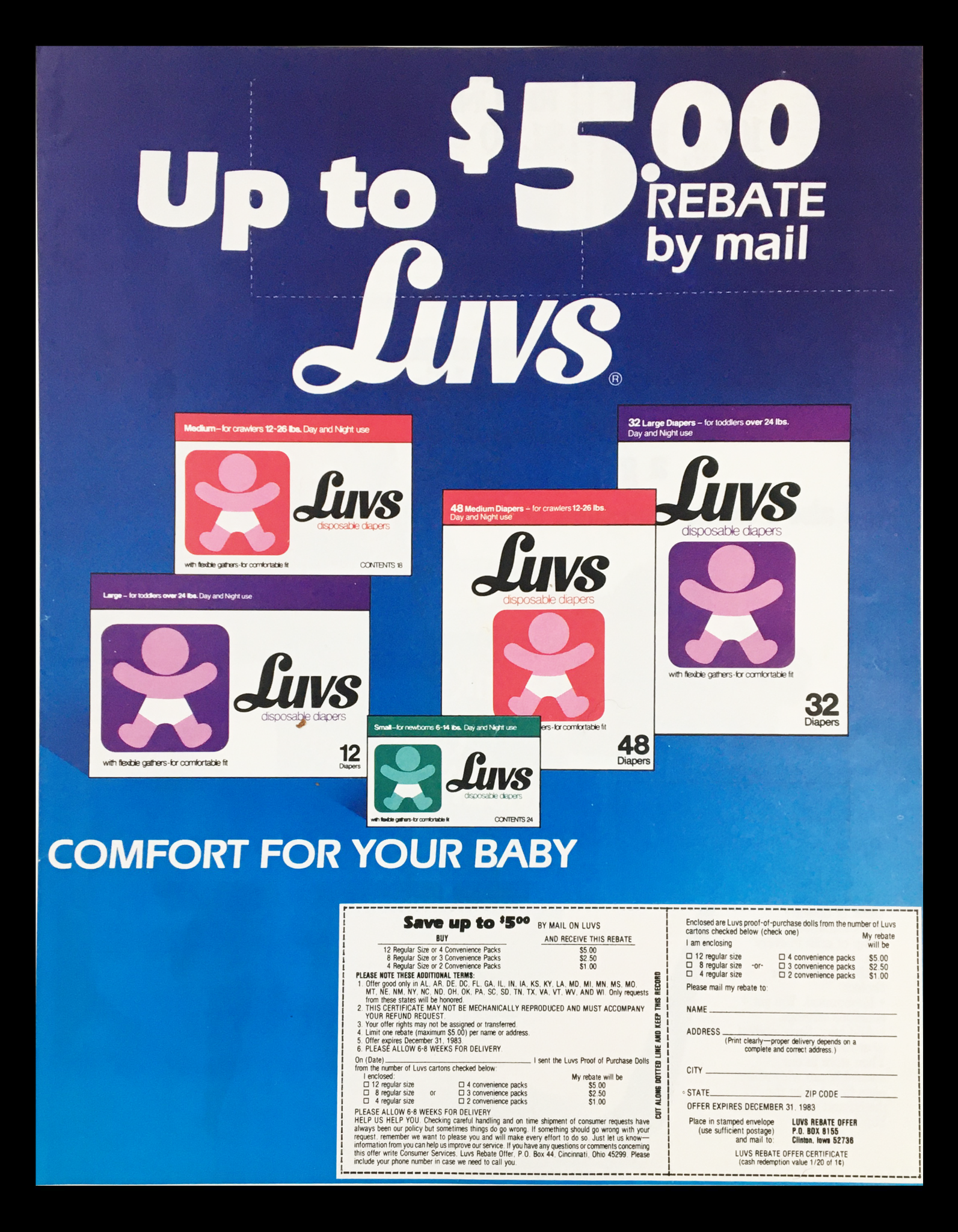 1984 Luvs Disposable Diaper Circular Coupon Advertisement