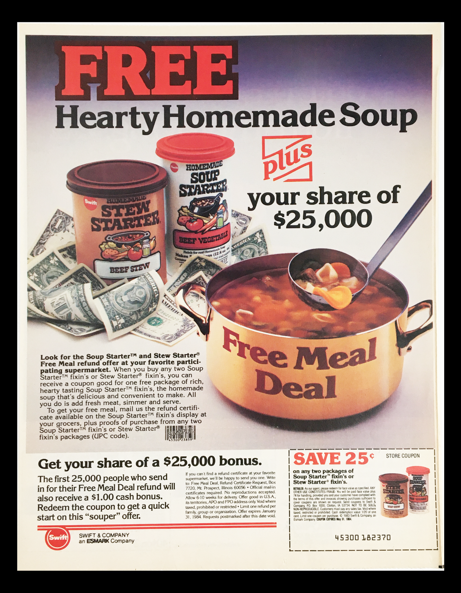 1984 Hearty Homemade Soup Stew Starter Circular Coupon Advertisement