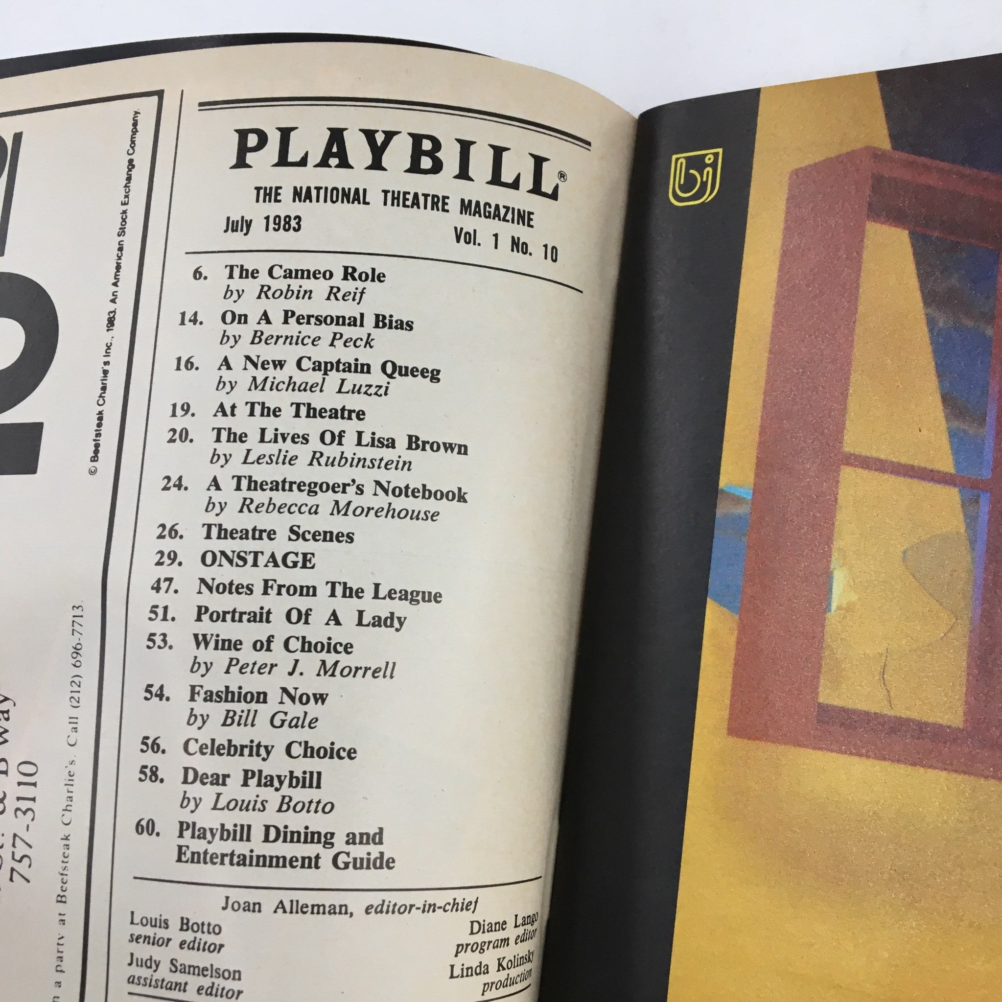 1983 Playbill Neil Simon Theatre Present Neil Simon's Brighton Beach Memoirs