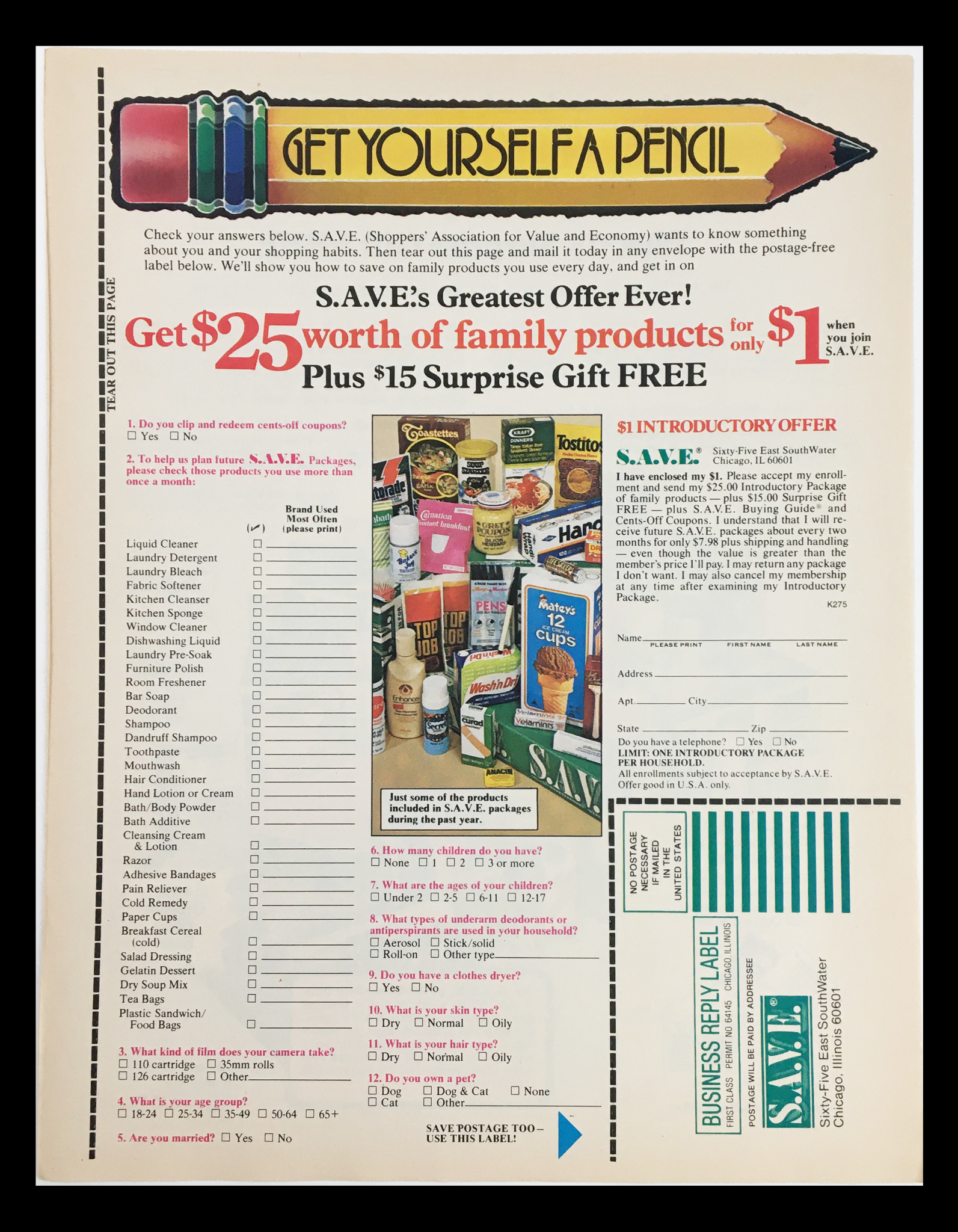 1982 Money-Saving Family Products Circular Coupon Advertisement