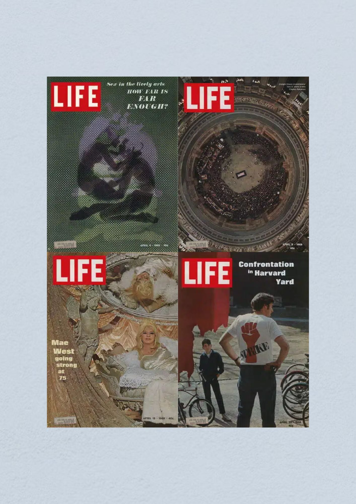 Life Magazine Lot of 4 Full Month April 1969 4, 11, 18, 25 Space Race Era