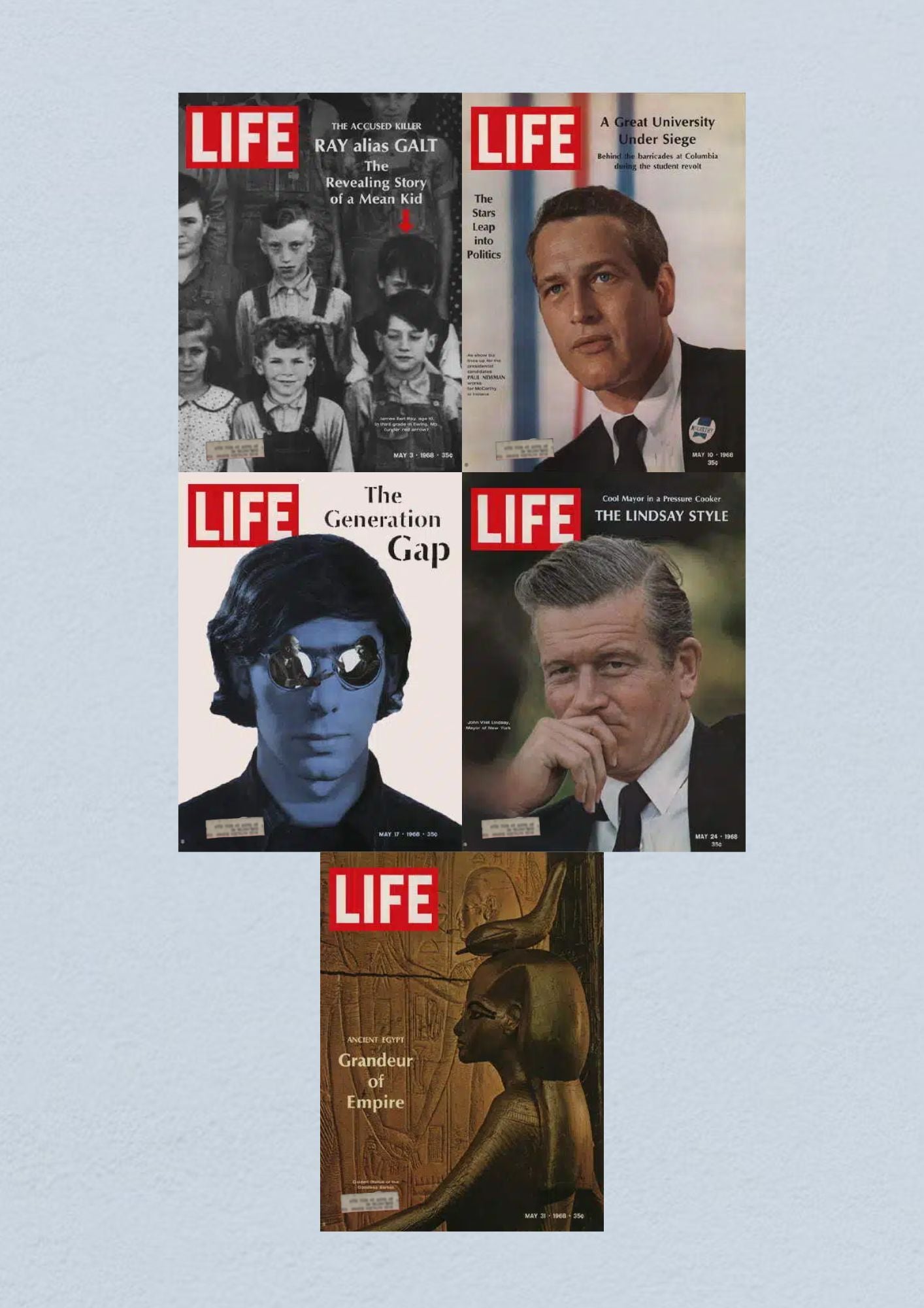 Life Magazine Lot of 5 Full Month of May 1968 3, 10, 17, 24, 31