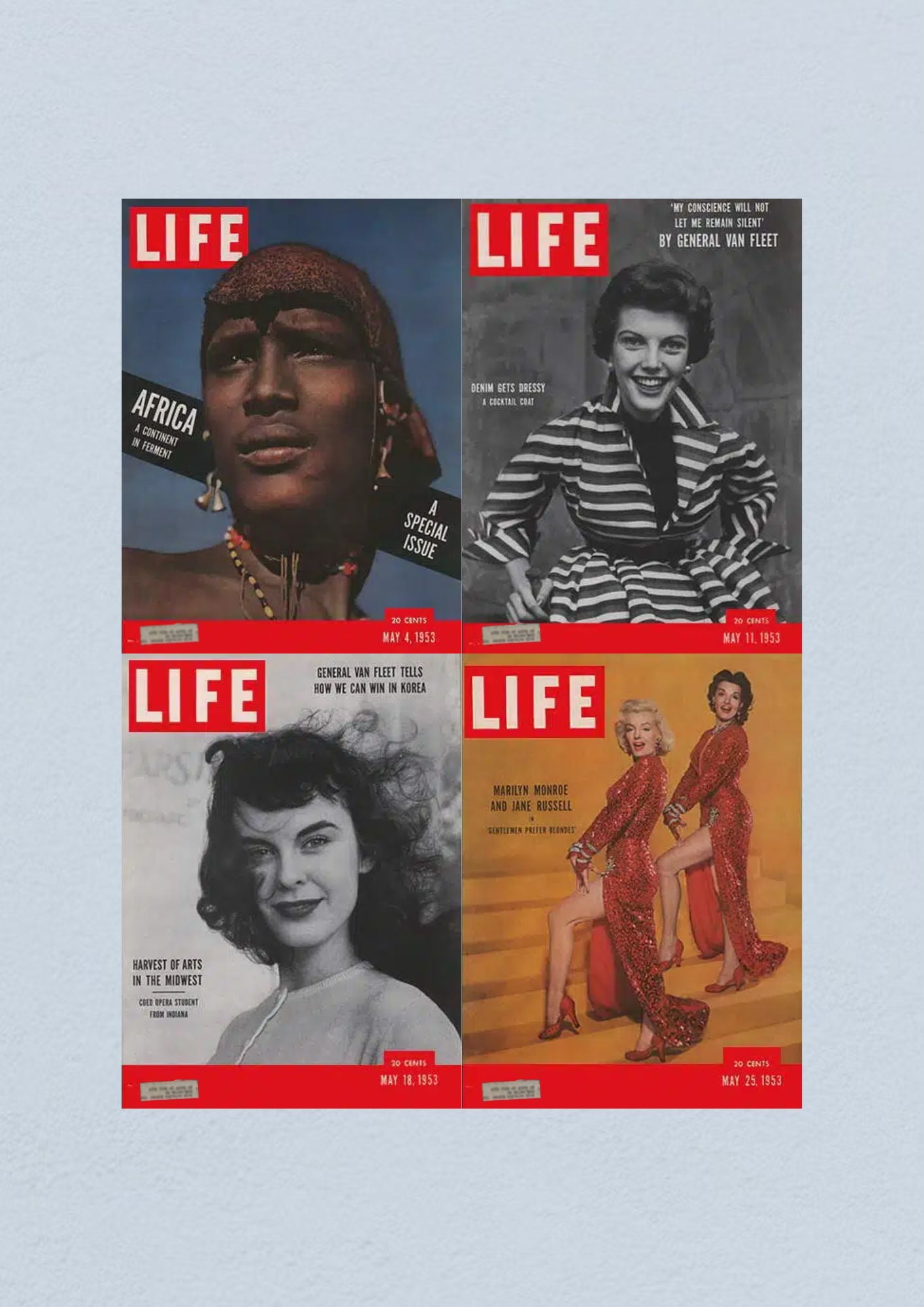 Life Magazine Lot of 4 Full Month of May 1953 4, 11, 18, 25