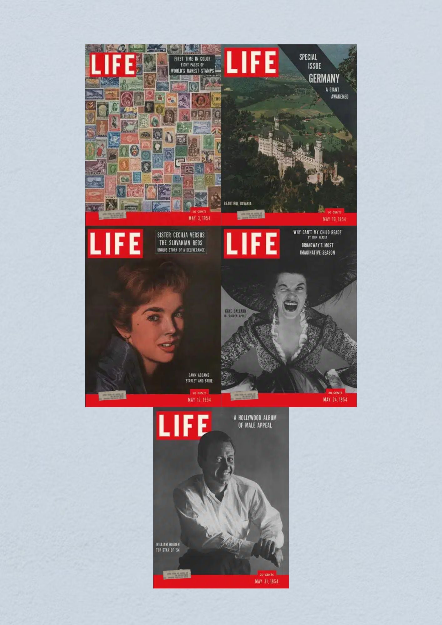 Life Magazine Lot of 5 Full Month of May 1954 3, 10, 17, 24, 31 Civil Rights Era