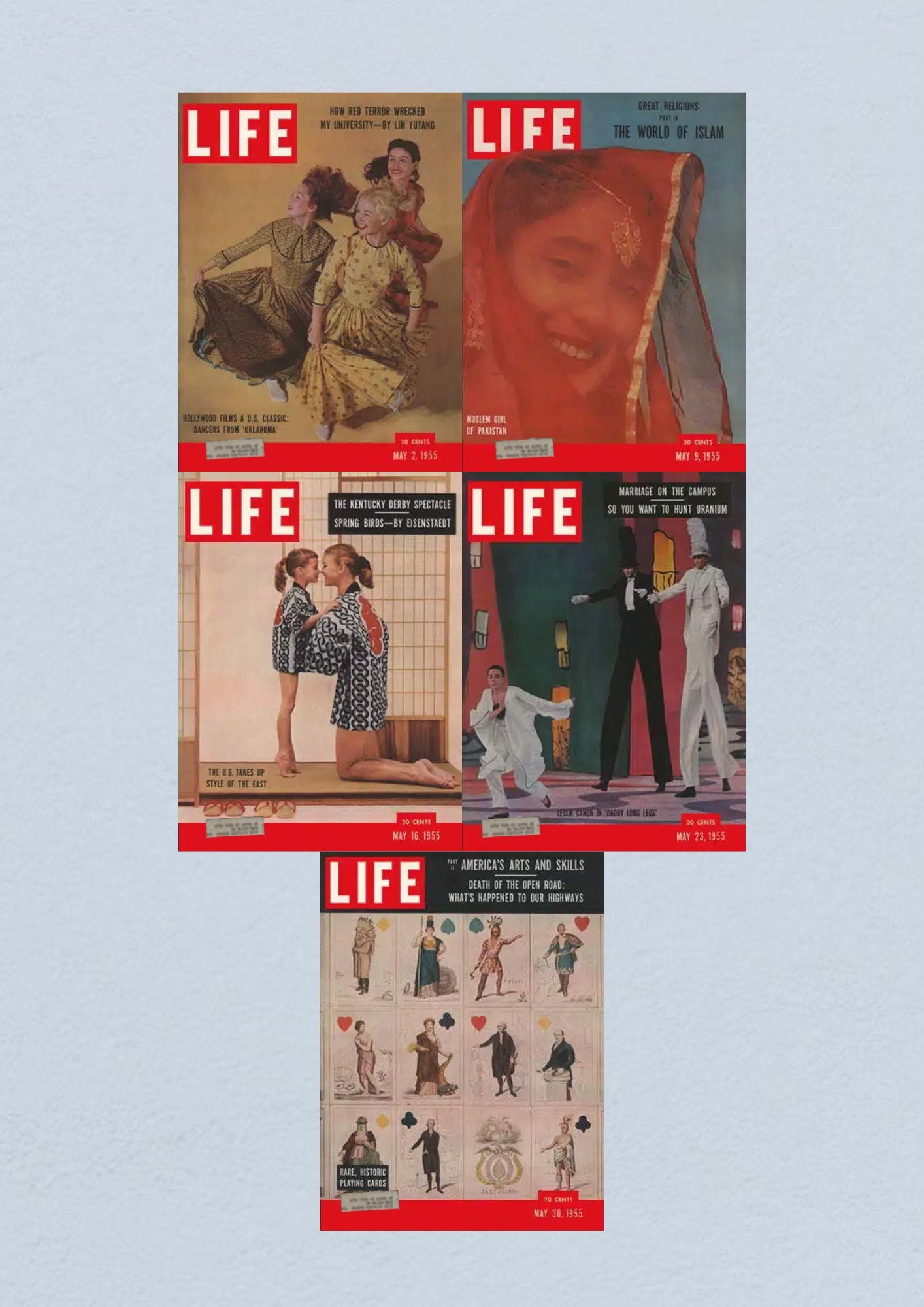 Life Magazine Lot of 5 Full Month of May 1955 2, 9, 16, 23, 30 Civil Rights Era