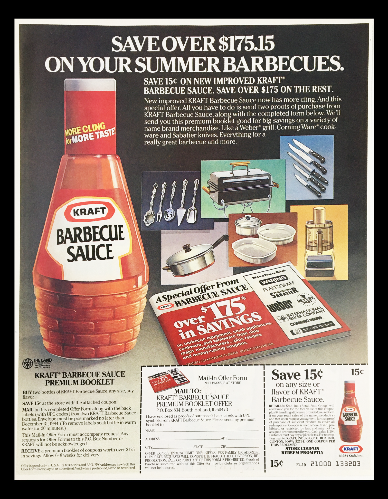 1984 Kraft Summer Barbecue Sauce Circular Coupon Advertisement