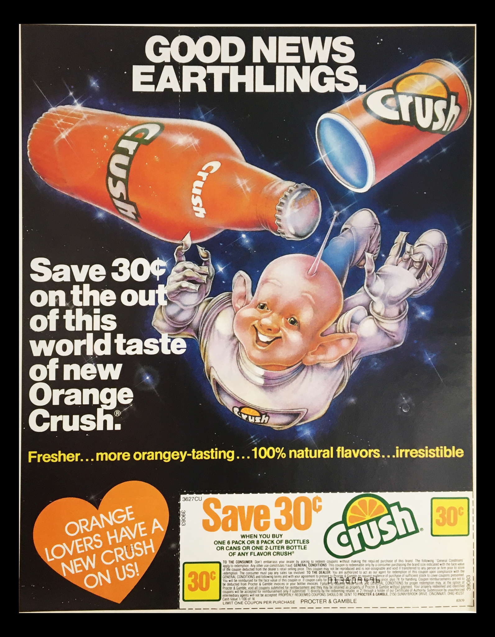 1983 Crush Orangey-Tasting Juice Circular Coupon Advertisement