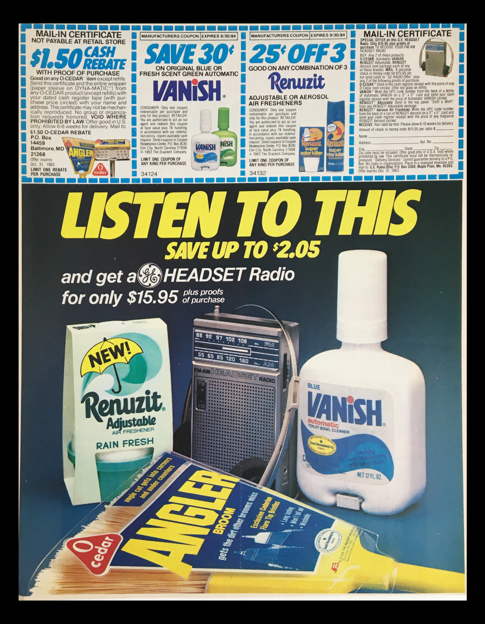 1983 Renuzit Adjustable Air Freshener Circular Coupon Advertisement