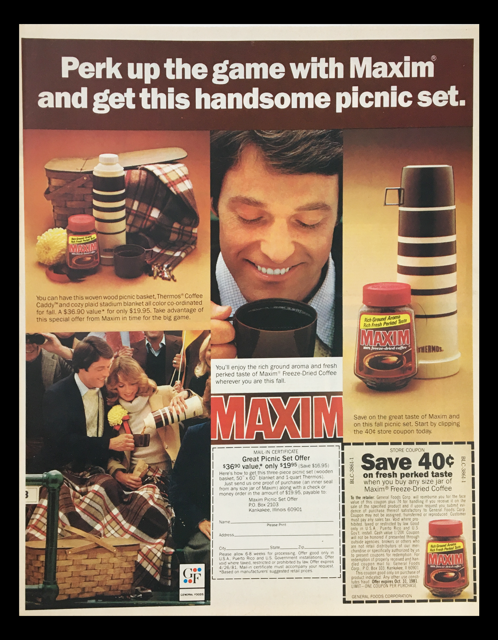 1981 Maxim Freeze-Dried Coffee Circular Coupon Advertisement