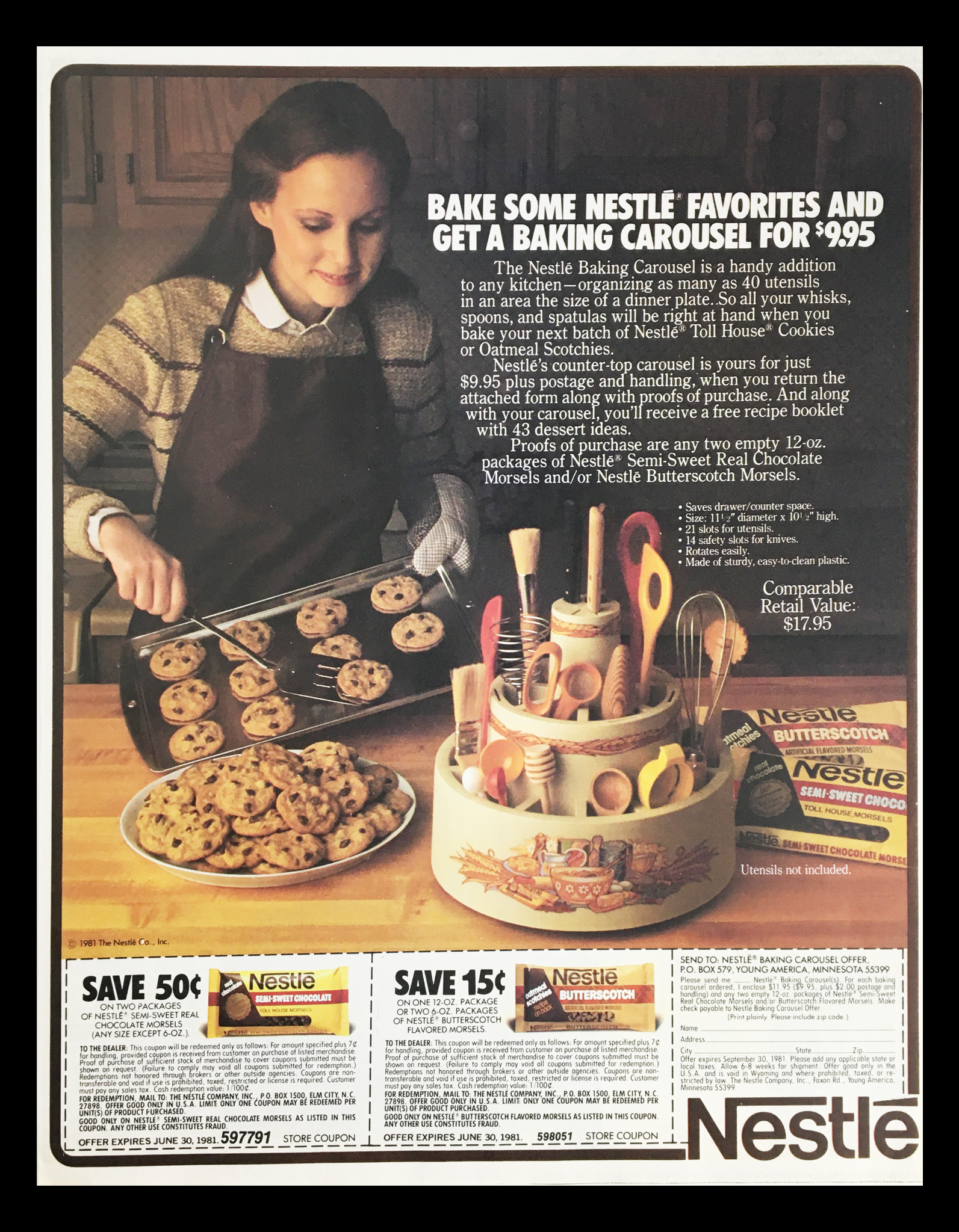 1981 Nestle Baking Carousel Circular Coupon Advertisement