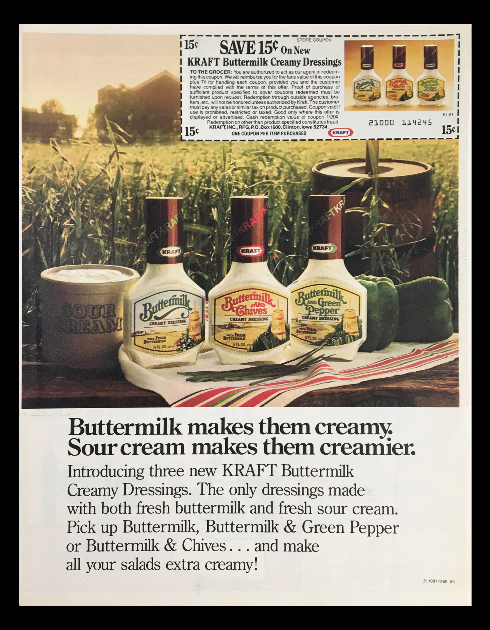 1981 Kraft Buttermilk Creamy Dressing Circular Coupon Advertisement