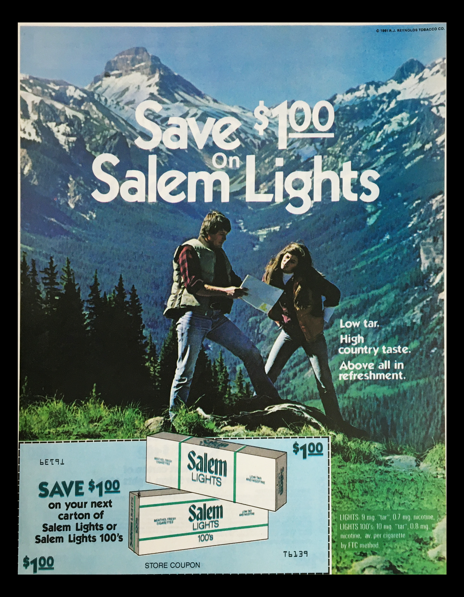 1981 Salem Lights Menthols Circular  Advertisement