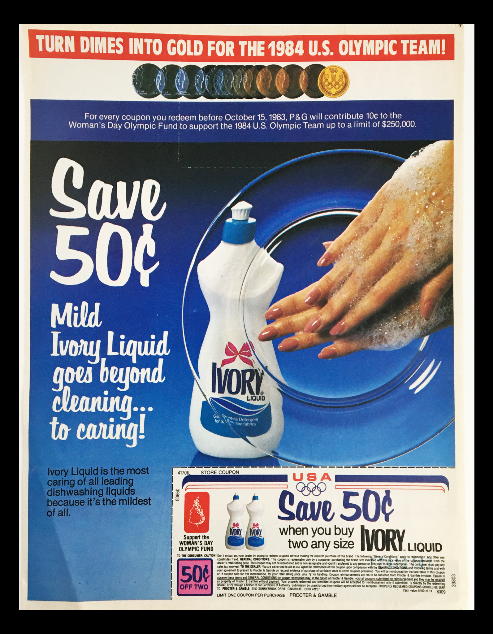 1983 Cascade Automatic Dishwashing Detergent Circular Coupon Advertisement