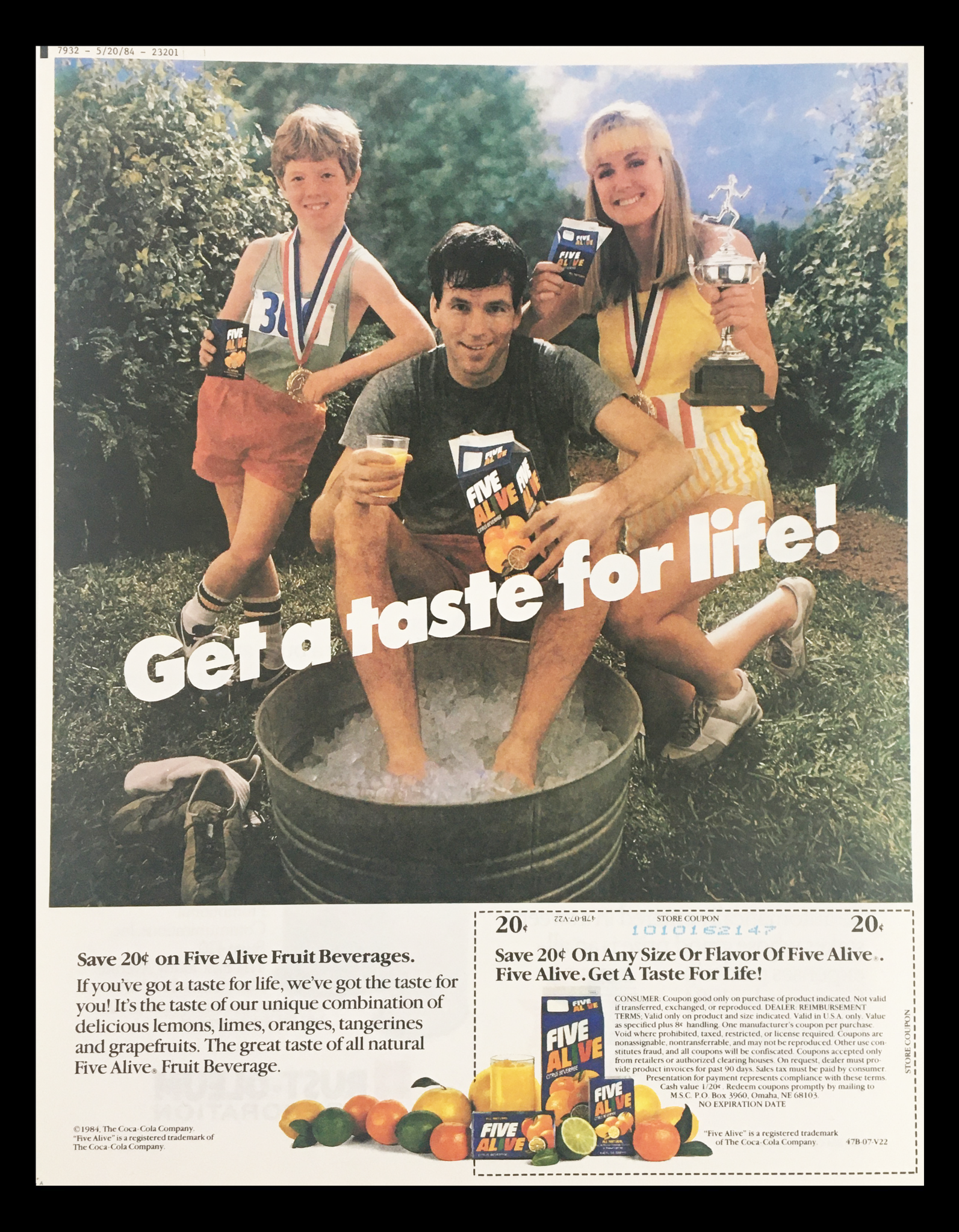 1984 Five Alive Fruit Beverages Circular Coupon Advertisement