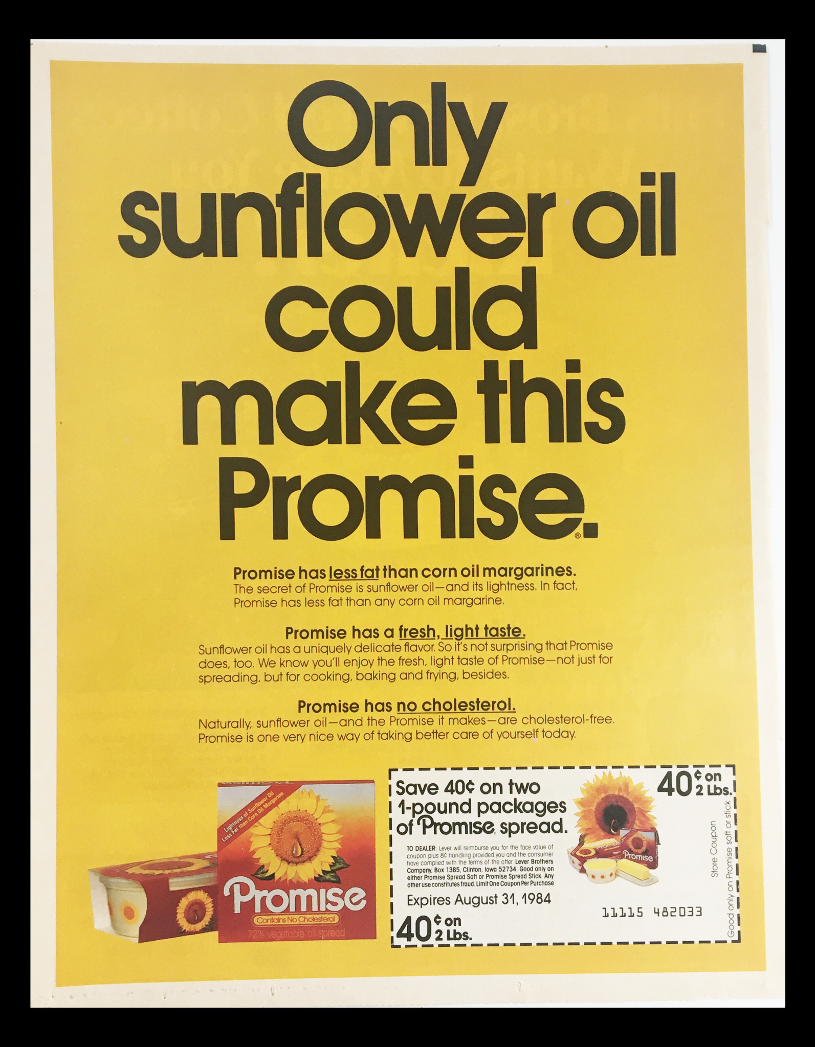 1984 Promise Vegetable Oil Spread Circular Coupon Advertisement