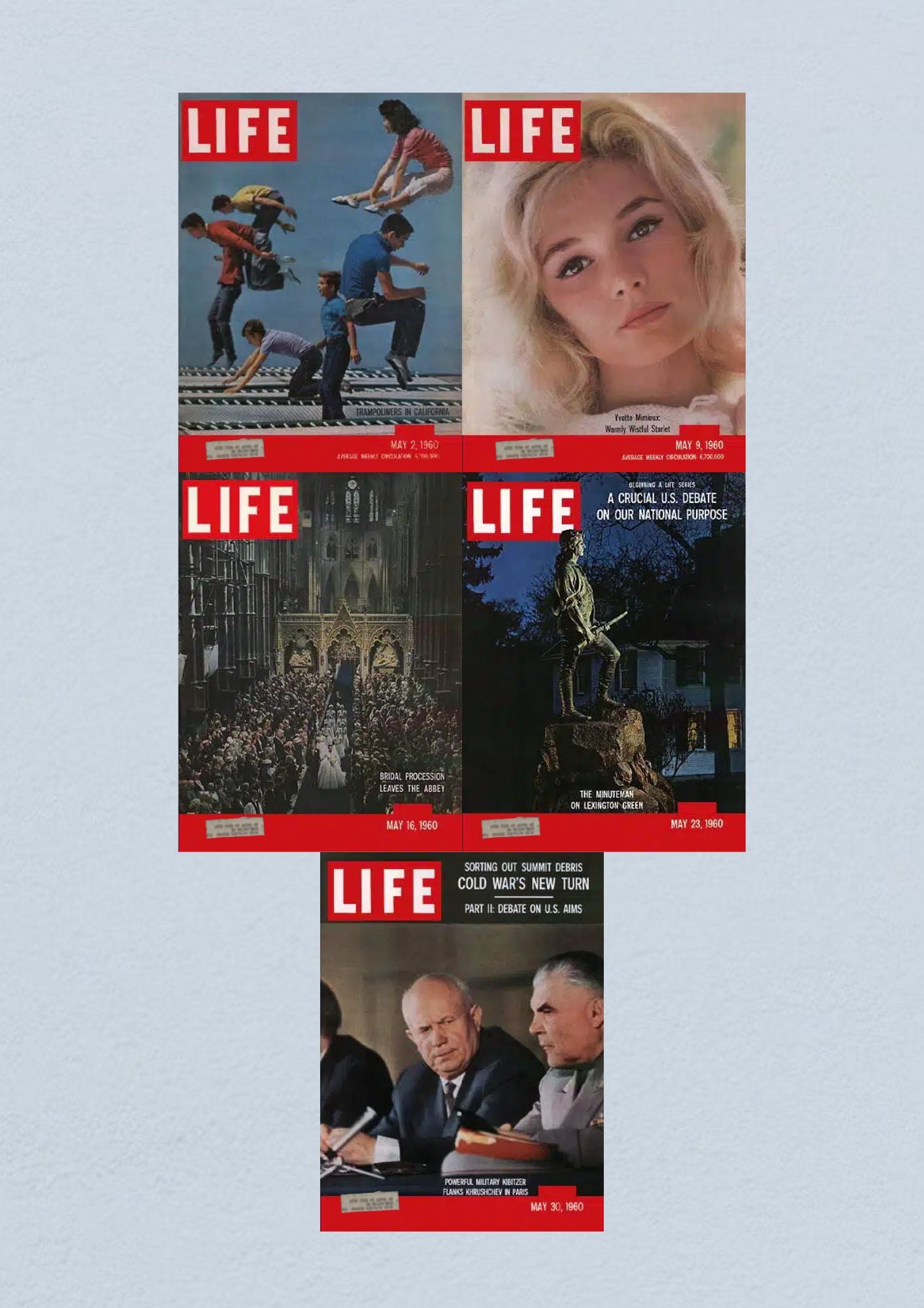 Life Magazine Lot of 5 Full Month May 1960 2, 9, 16, 23, 30 Civil Rights Era