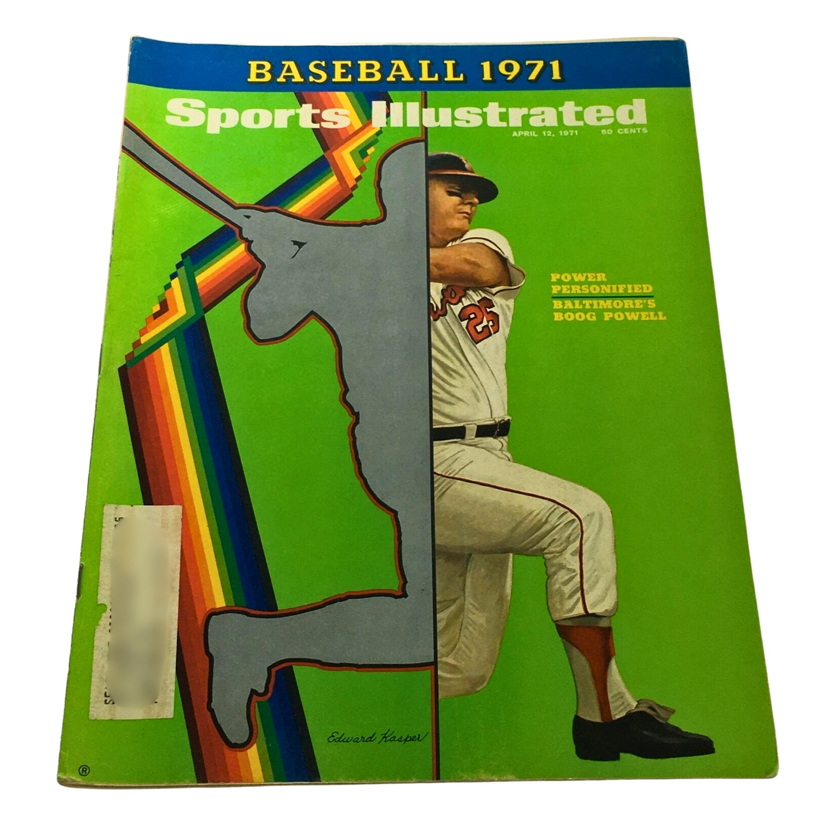 Cover of Sports Illustrated magazine featuring Boog Powell, April 12, 1971, related to the 'Lot of 10 1960s-1970s Baseball Stars Sports Illustrated Magazine'.