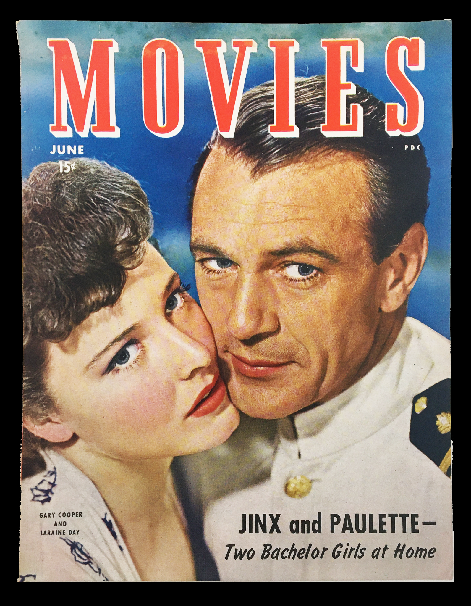 COVER ONLY Movies Magazine June 1944 Gary Cooper and Laraine Day No Label