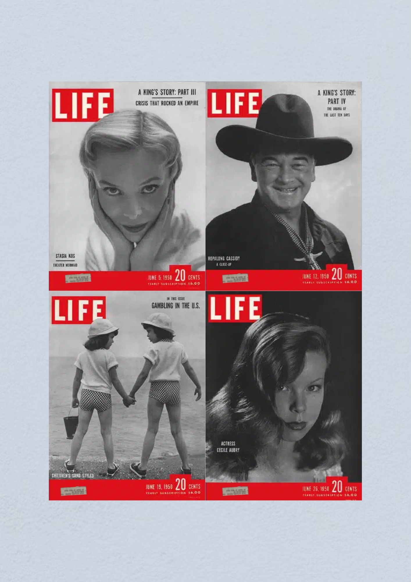 Life Magazine Lot of 4 Full Month June 1950 5, 12, 19, 26