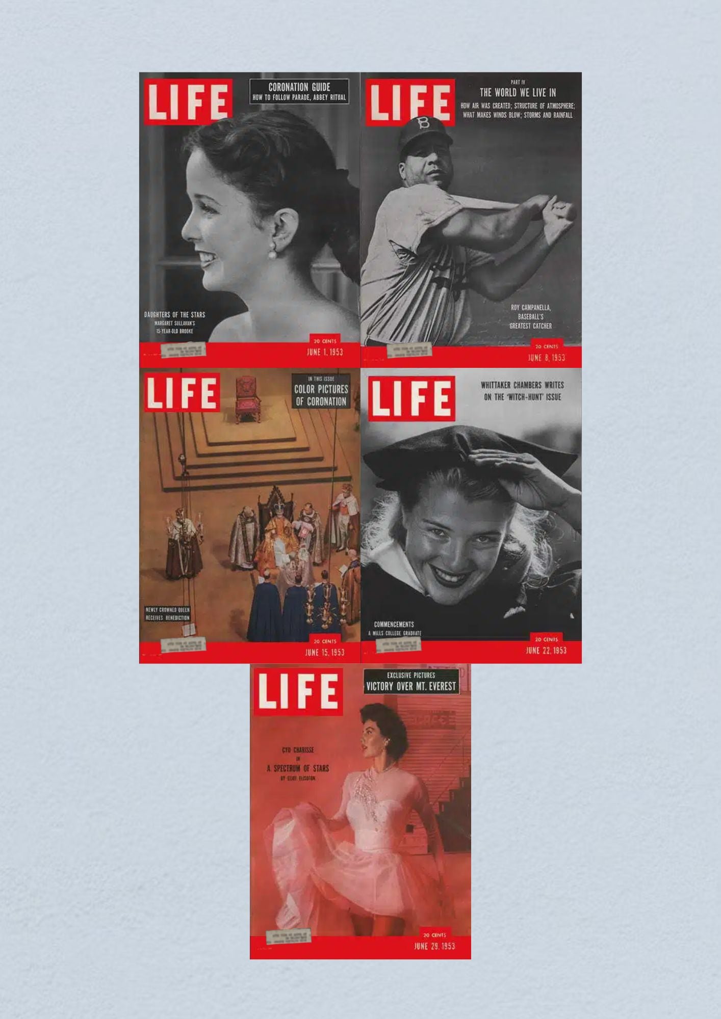 Life Magazine Lot of 5 Full Month of June 1953 1, 8, 15, 22, 29