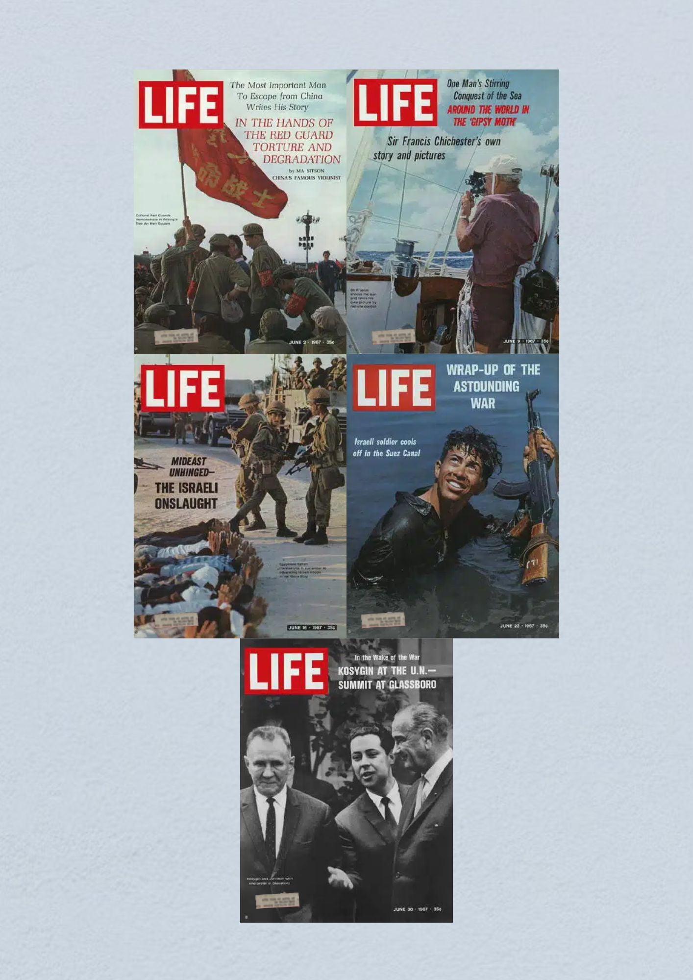 Life Magazine Lot of 5 Full Month of June 1967 2, 9, 16, 23, 30