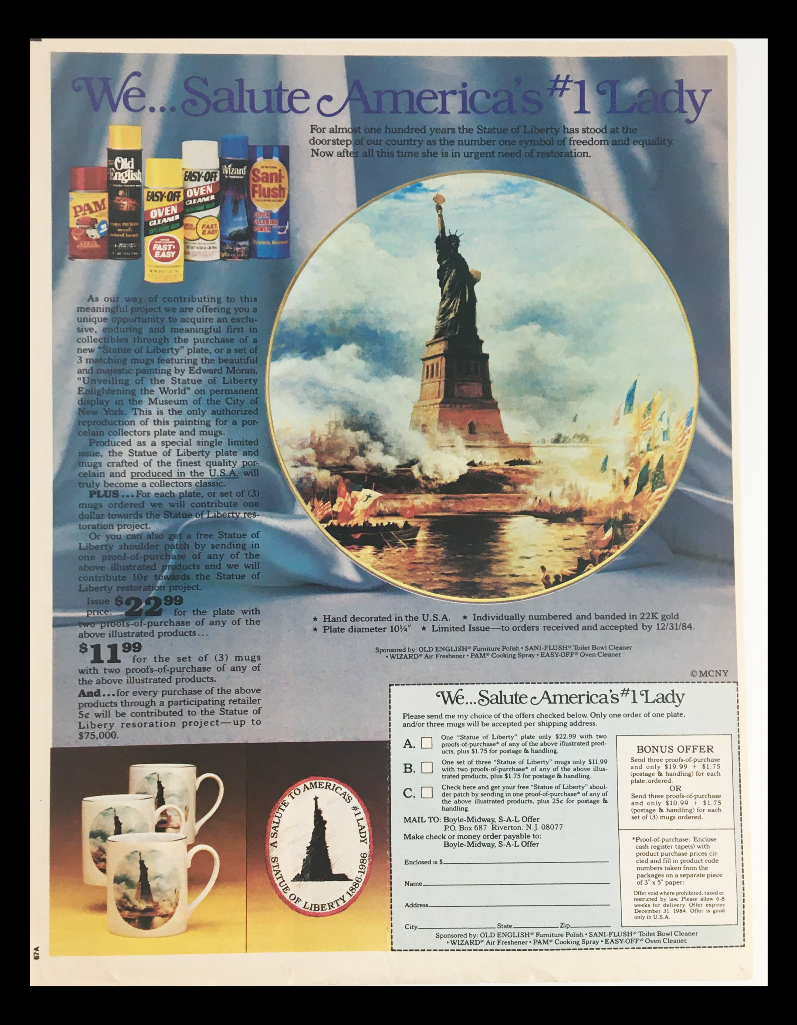 1984 We Salute America's #1 Lady of Liberty Circular Coupon Advertisement