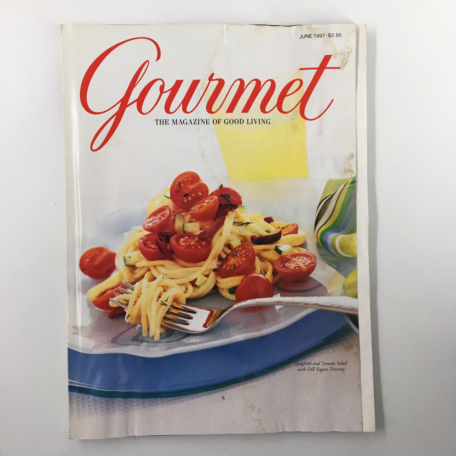 Gourmet Magazine June 1997 Spaghetti and Tomato Salad with Yogurt No Label