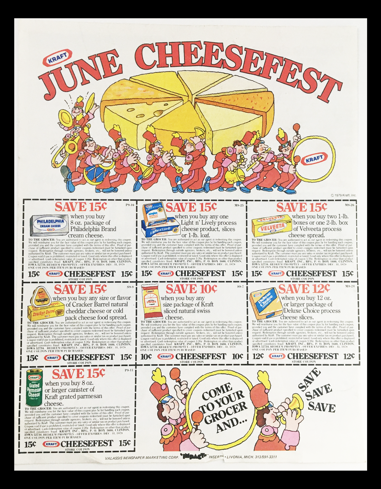 1979 Kraft June Cheesefestival Circular Coupon Advertisement