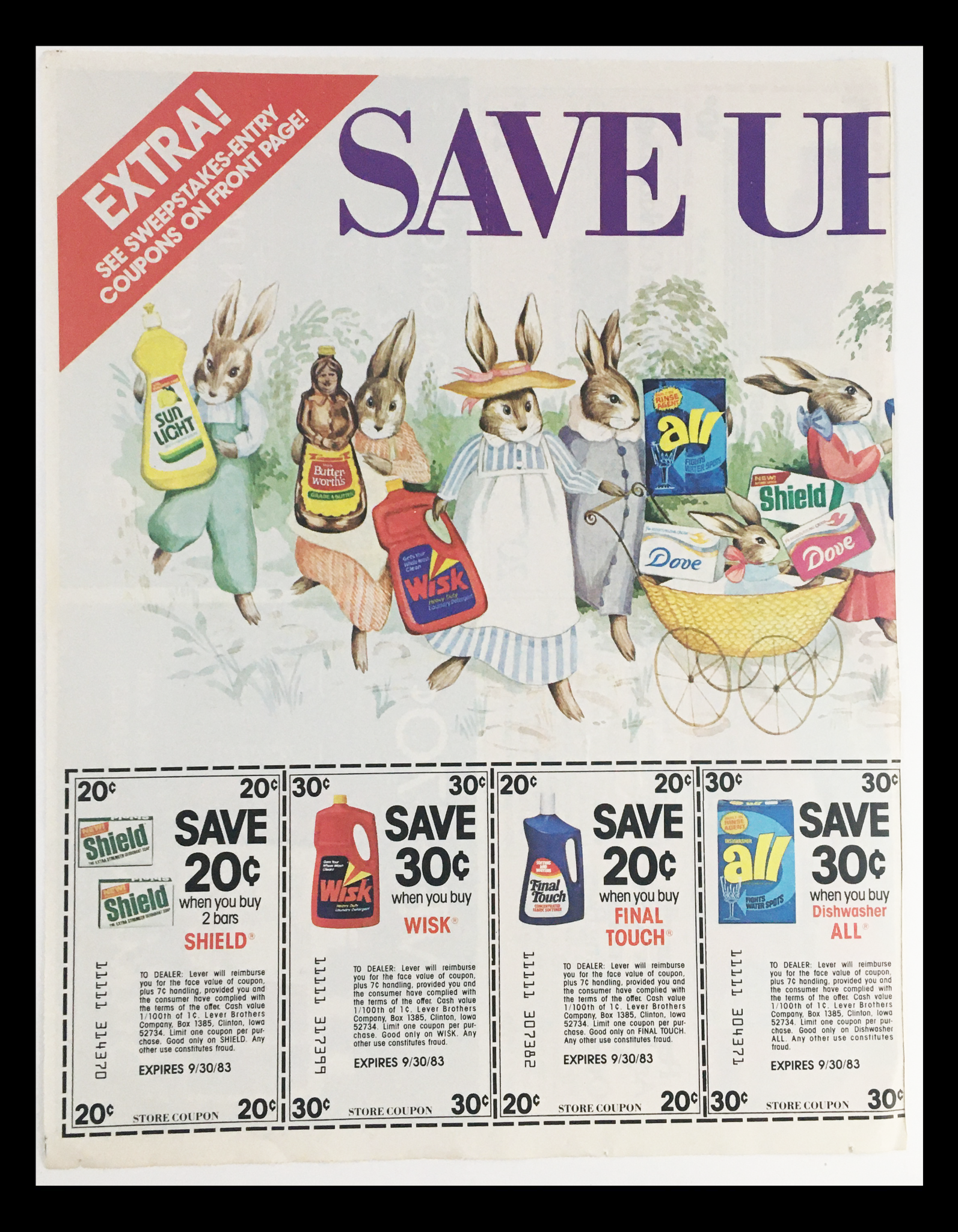 1983 Extra Save Up Sweepstakes-Entry Circular Coupon Advertisement