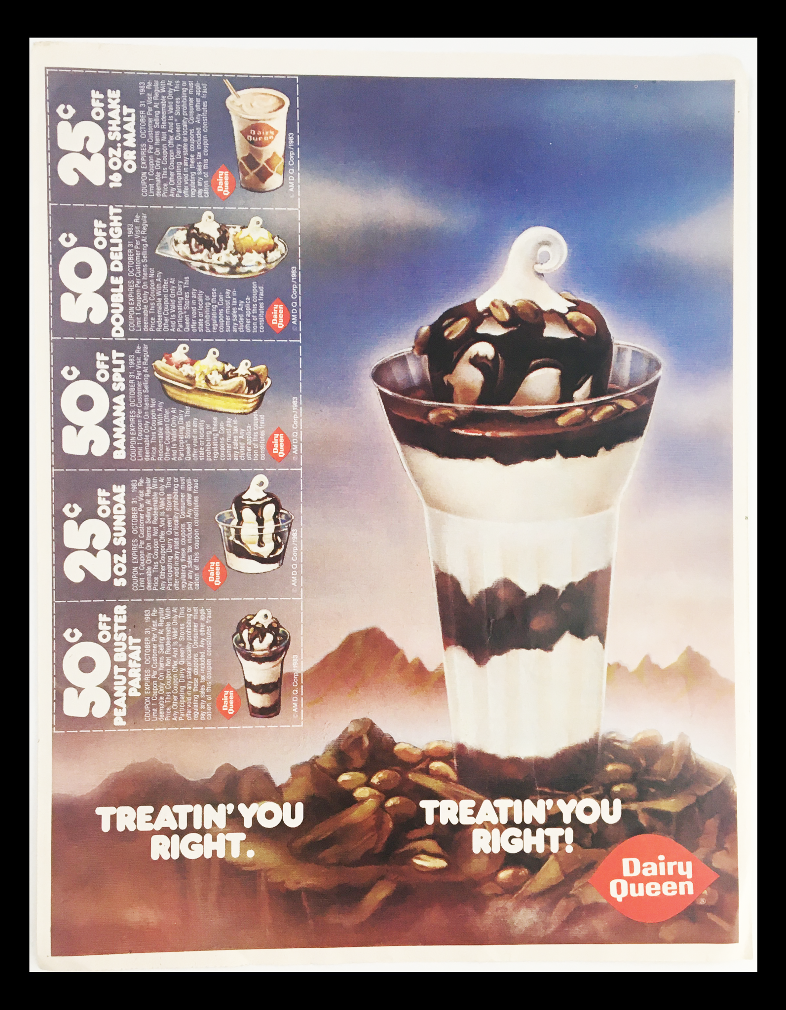 1982 Dairy Queen Ice Cream Circular Coupon Advertisement