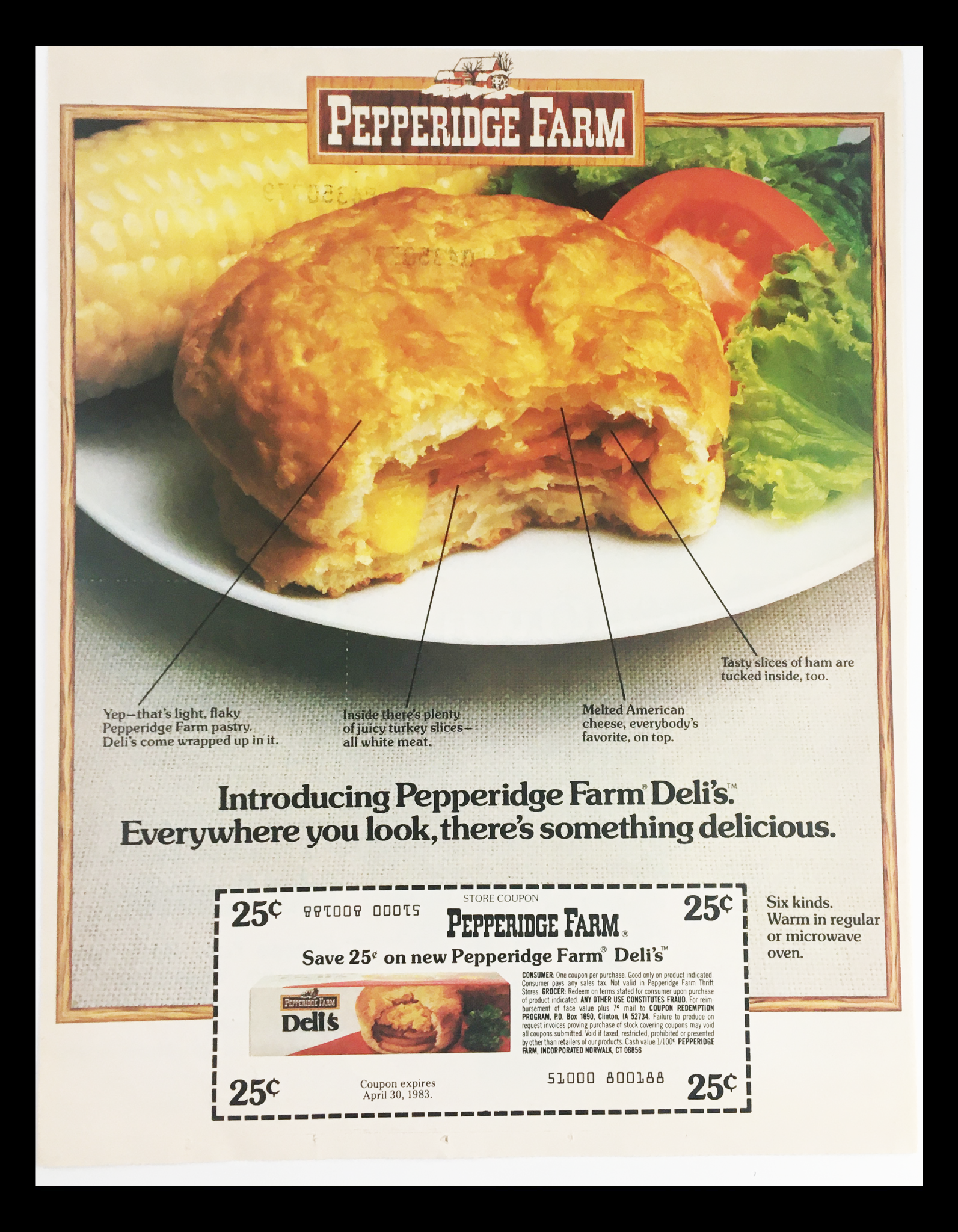 1983 Pepperidge Farm Deli Circular Coupon Advertisement