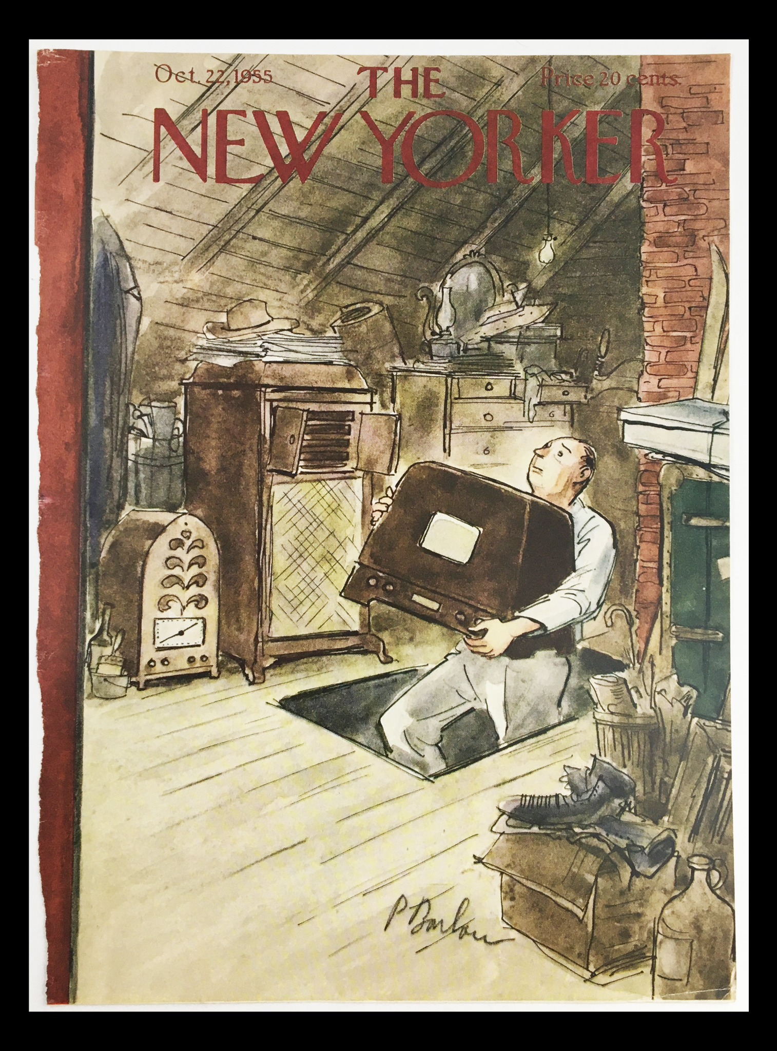 COVER ONLY The New Yorker October 22 1955 Full Cover Theme by Perry Barlow