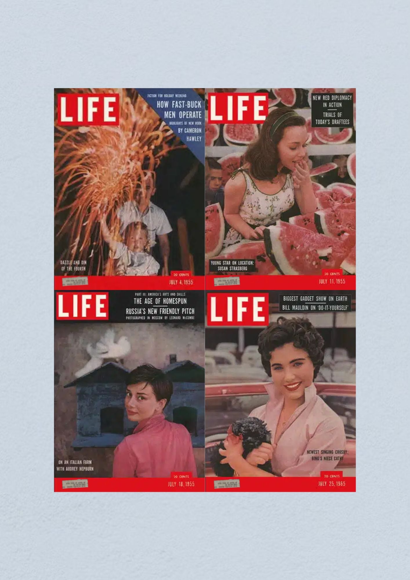 Life Magazine Lot of 4 Full Month July 1955 4, 11, 18, 25 Civil Rights Era