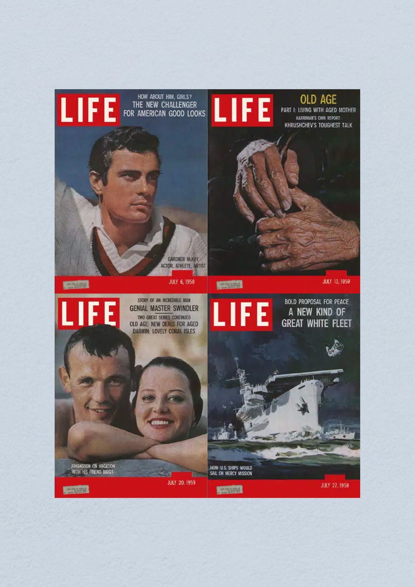 Life Magazine Lot of 4 Full Month July 1959 6, 13, 20, 27 Civil Rights Era