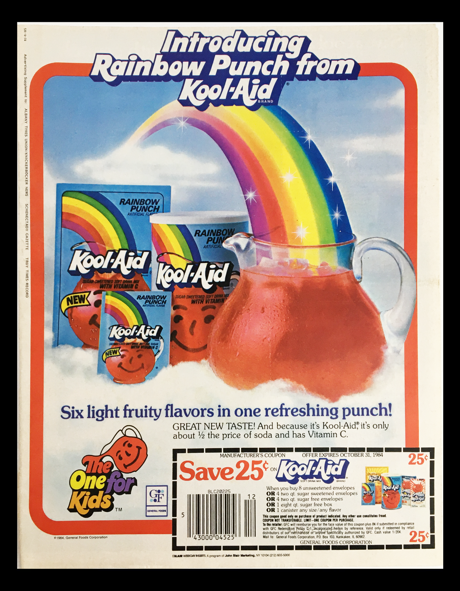 1984 Kool-Aid Rainbow Punch Circular Coupon Advertisement